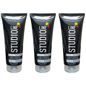 3 Loreal Studio Line Hair Invisi Gel Fullness & Definition Max Hold 6.8 fl oz